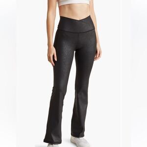 Lux Cracked Faux Leather Flare‎ Leggings
